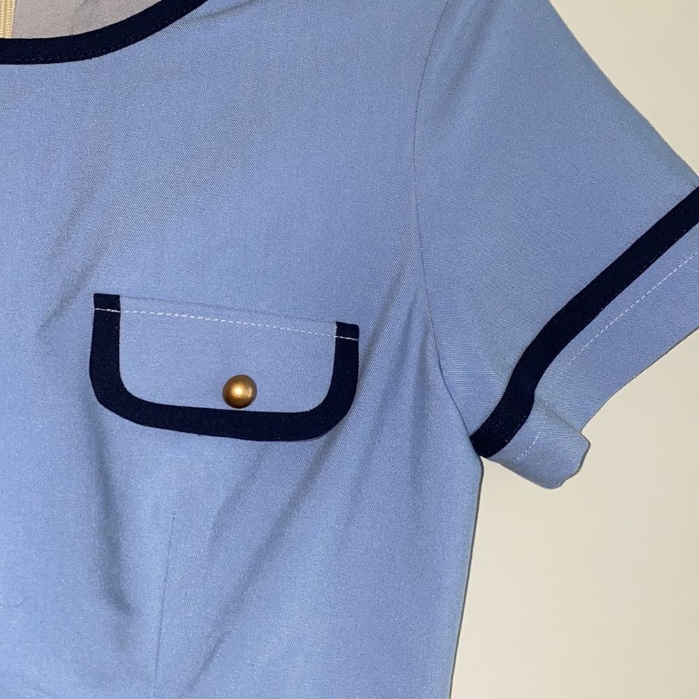 Custom Design Blue Structured Dress - Picture 3 of 3
